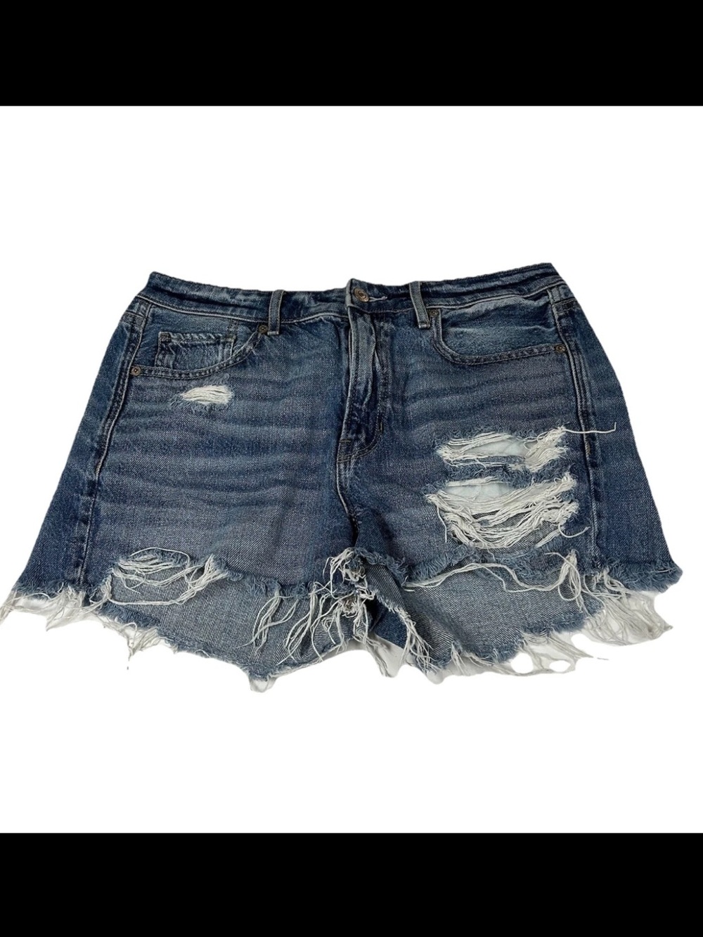 American Eagle Women’s Size 8 Tomgirl Short Shorts Jean Distressed Comfort #2554